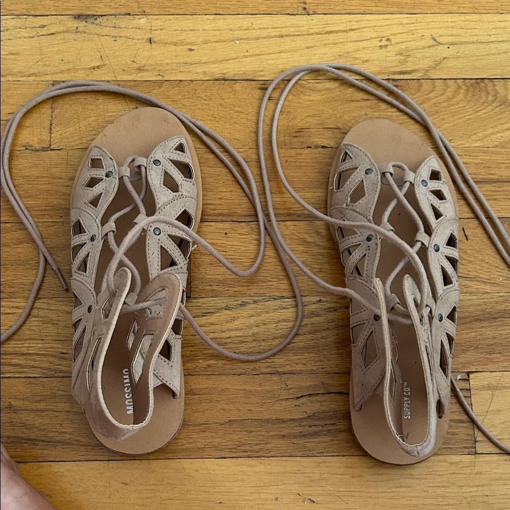 Mossimo Supply Co. Tan Lace-Up Sandals